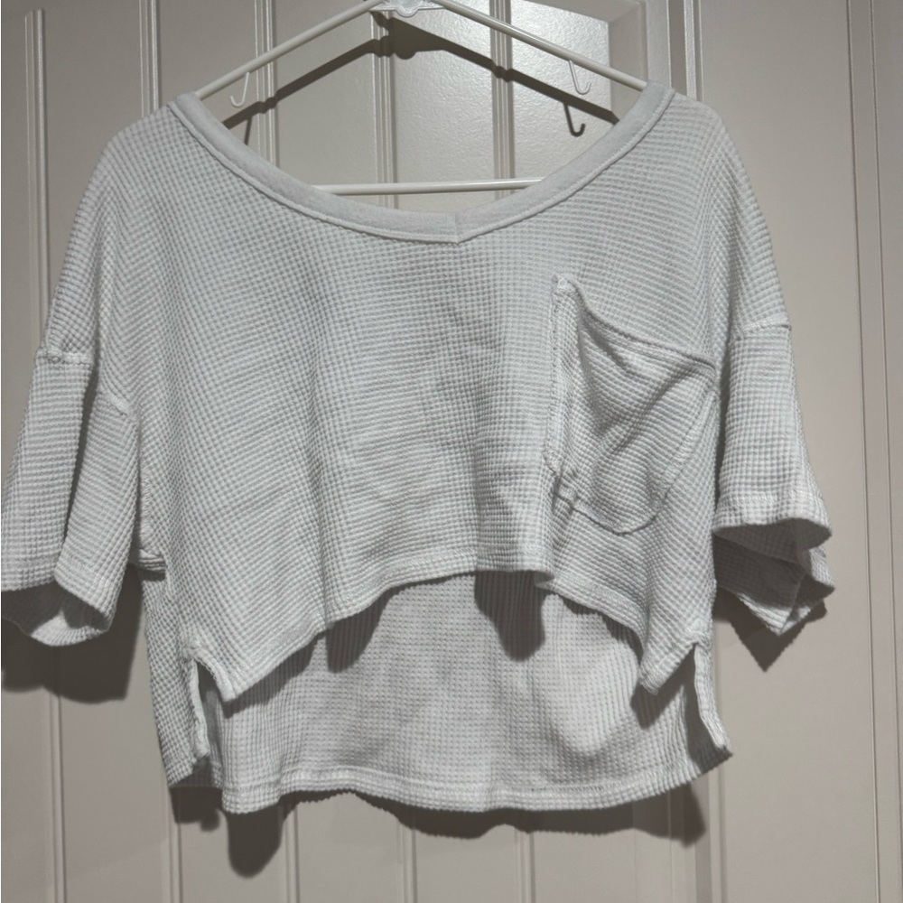 Casual White Cropped Top